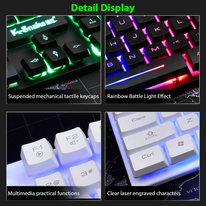 Luminous Waterproof Gaming Keyboard & Mouse Set